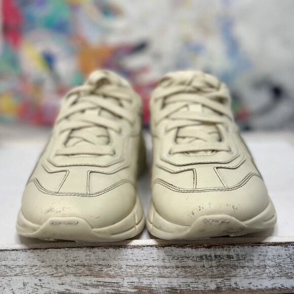 Gucci Rhyton Logo Leather Sneakers White - Picture 3 of 7